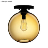 Contemporary Glass Orbit Ceiling Light Fixture - Red/Sky Blue/Amber/Dark Smoke/Coffee 1 Head Indoor