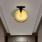 Contemporary Glass Orbit Ceiling Light Fixture - Red/Sky Blue/Amber/Dark Smoke/Coffee 1 Head Indoor