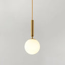 Contemporary Glass Pendant Light For Lounge Gold / Milk White