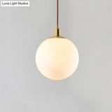 Contemporary Glass Pendant Light – Gold Spherical Design For Bedroom