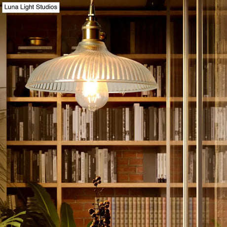 Contemporary Glass Pendant Lighting Fixture - Gold Hanging Lamp For Bedroom