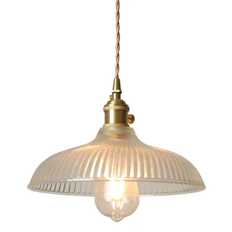 Contemporary Glass Pendant Lighting Fixture - Gold Hanging Lamp For Bedroom