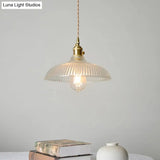 Contemporary Glass Pendant Lighting Fixture - Gold Hanging Lamp For Bedroom