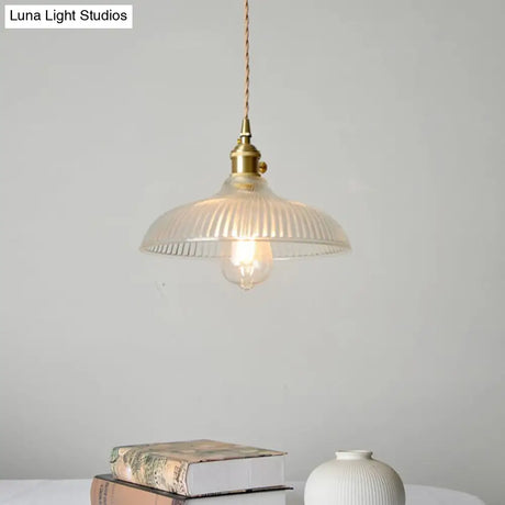 Contemporary Glass Pendant Lighting Fixture - Gold Hanging Lamp For Bedroom