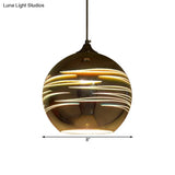 Contemporary Globe 3-D Glass Pendant Lamp - Chrome/Gold 1 Light Wide (6’/8’/10’)