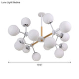 Contemporary Globe Chandelier - White Glass 9/12/16 Head Dining Room Hanging Light Kit