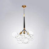 Contemporary Globe Glass Chandelier Lighting - 3/4/6 Lights Black/White Led Ceiling Lamp 3 / Black