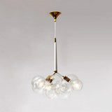 Contemporary Globe Glass Chandelier Lighting - 3/4/6 Lights Black/White Led Ceiling Lamp 3 / White