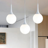 Contemporary Globe White Glass Pendant Light - 1 12’/14’/16’ Wide Hanging Ceiling / 6’