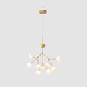 Contemporary Gold Acrylic Leaf Chandelier: Led Ceiling Lamp For Living Room 9 /