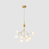 Contemporary Gold Acrylic Leaf Chandelier: Led Ceiling Lamp For Living Room 9 /