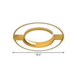 Contemporary Gold Aluminum Ceiling Lamp - Led Flushmount Lighting In Warm/White Light (16.5 Or 20.5