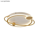 Contemporary Gold/Black Led Flush Ceiling Light Warm/White 19’/23.5’ Dia’ Or ’Modern Dia