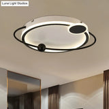 Contemporary Gold/Black Led Flush Ceiling Light Warm/White 19’/23.5’ Dia’ Or ’Modern Dia