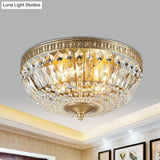 Contemporary Gold Dome Ceiling Light Clear Glass Flush Mount Lamp - 4 Lights