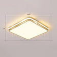 Contemporary Gold Finish Led Flush Mount Ceiling Light - Acrylic Rectangle Design / 16.5’ Warm