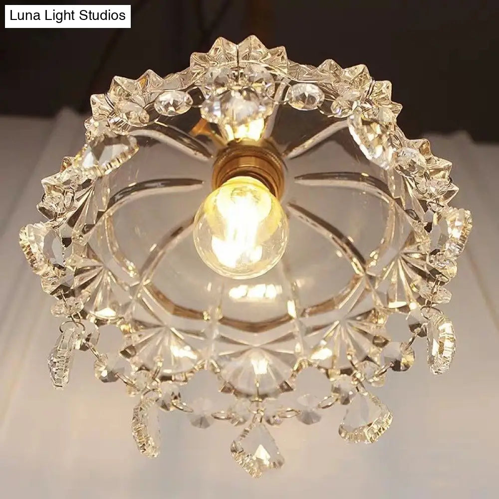 Contemporary Gold Glass Flower Pendant Ceiling Light - Elegant Suspended Lighting Fixture