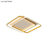 Contemporary Gold Led Bedroom Ceiling Light With Acrylic Shade - Warm/White 16.5’/20.5’ Width