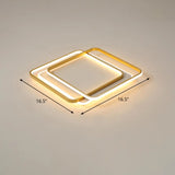Contemporary Gold Led Ceiling Light For Living Room - Ultra - Thin & Acrylic Flush Mount / 16.5’