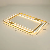 Contemporary Gold Led Ceiling Light For Living Room - Ultra - Thin & Acrylic Flush Mount / 43’ Warm