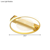 Contemporary Gold Led Flush Mount Lamp - 16.5’/20.5’ Wide Warm/White Light
