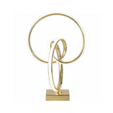 Contemporary Gold Led Twisted Ring Table Light For Bedside - Metal Nightstand Lamp