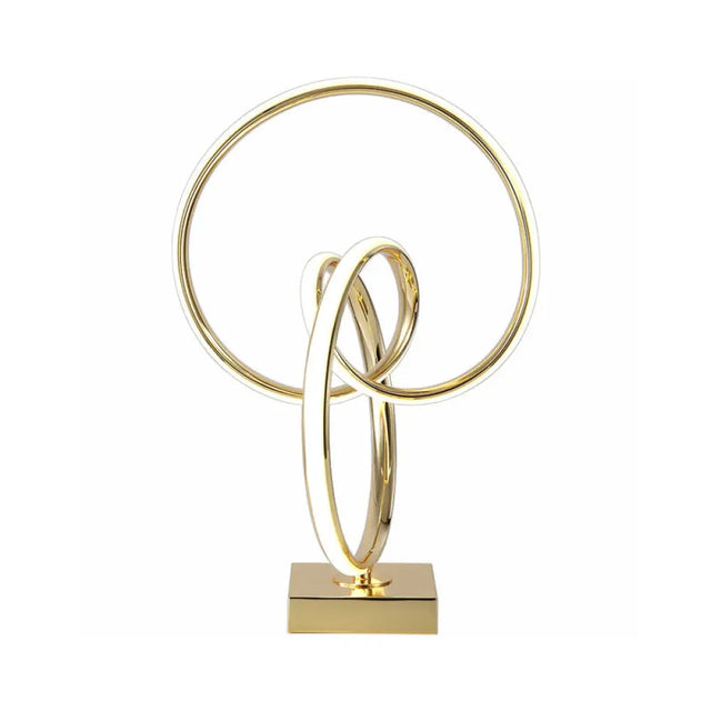 Contemporary Gold Led Twisted Ring Table Light For Bedside - Metal Nightstand Lamp