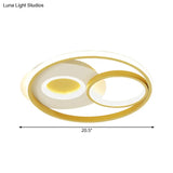 Contemporary Gold Ring Led Flushmount Ceiling Light For Bedroom (16.5’/20.5’ Width)