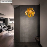Contemporary Gold Steel Wall Sconce Lighting - 4-Bulb Circular Design For Living Rooms