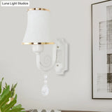 Contemporary Gold Wall Sconce 1 Light Textured Glass Mount Fixture Ideal For Living Room