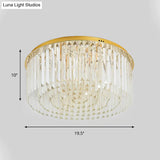 Contemporary Golden Crystal Ceiling Lamp - 6 - Light Dining Room Flush Light