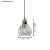 Contemporary Gourd Glass Pendant Light Fixture for Lounge