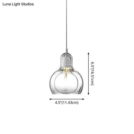 Contemporary Gourd Glass Pendant Light Fixture for Lounge