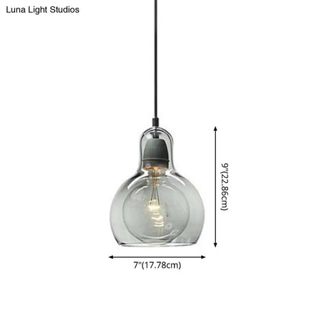 Contemporary Gourd Glass Pendant Light Fixture for Lounge