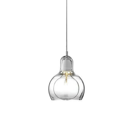 Contemporary Gourd Glass Pendant Light Fixture for Lounge Clear / 7’’