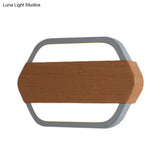 Contemporary Grey Hexagonal Led Wall Sconce For Bedroom