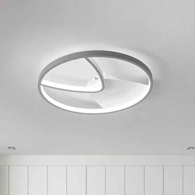 Contemporary Grey Metal V-Shaped Led Ceiling Light With Warm/White And Silica Gel Diffuser 16.5/20.5