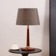Contemporary Grey Tapered Drum Nightstand Lamp With 1 Bulb - Reading Book Light