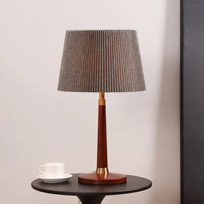 Contemporary Grey Tapered Drum Nightstand Lamp With 1 Bulb - Reading Book Light