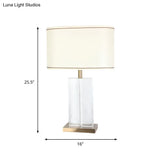 Contemporary Hand-Cut Crystal Book Light - Rectangle Task Lamp In White