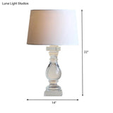 Contemporary Hand-Cut Crystal Vase Task Lamp With Reading Light - White
