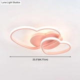 Contemporary Heart Design Flush Mount Light Fixture - Metal Ceiling