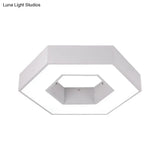 Contemporary Hexagon Led Ceiling Light In Black/White - 16/19.5/31.5 W White / 16