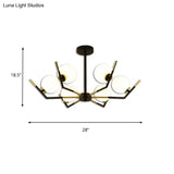 Contemporary Iron Claw Chandelier With White Glass Shade - 6/8/10 Lights Pendant