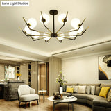 Contemporary Iron Claw Chandelier With White Glass Shade - 6/8/10 Lights Pendant