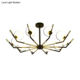 Contemporary Iron Claw Chandelier With White Glass Shade - 6/8/10 Lights Pendant