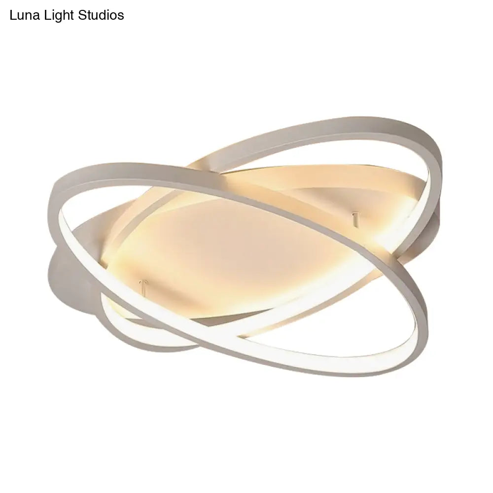 Contemporary Led Acrylic Flush Mount Ceiling Lamp - 21’/29.5’/34’ Wide Black/Brown Warm/White Light