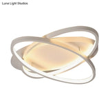 Contemporary Led Acrylic Flush Mount Ceiling Lamp - 21’/29.5’/34’ Wide Black/Brown Warm/White Light