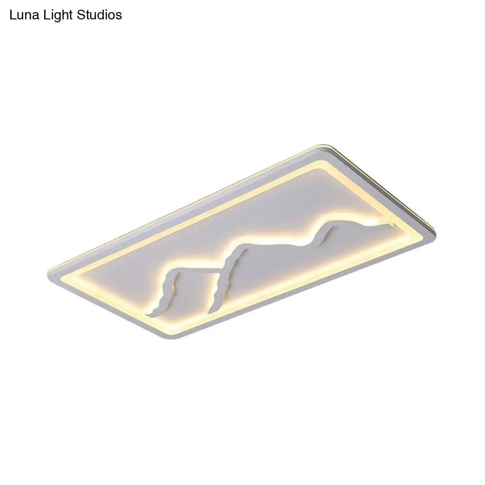 Contemporary Led Acrylic Flush Mount Light In White/Warm - Square/Rectangle 19.5’/23.5’/35.5’ Wide