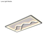 Contemporary Led Acrylic Flush Mount Light In White/Warm - Square/Rectangle 19.5’/23.5’/35.5’ Wide